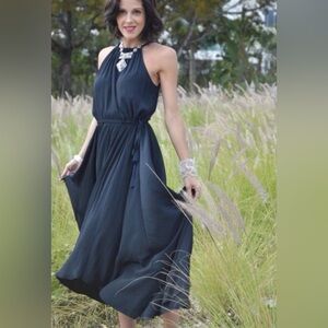 Calypso St. Barth Maxi Dress Navy Blue